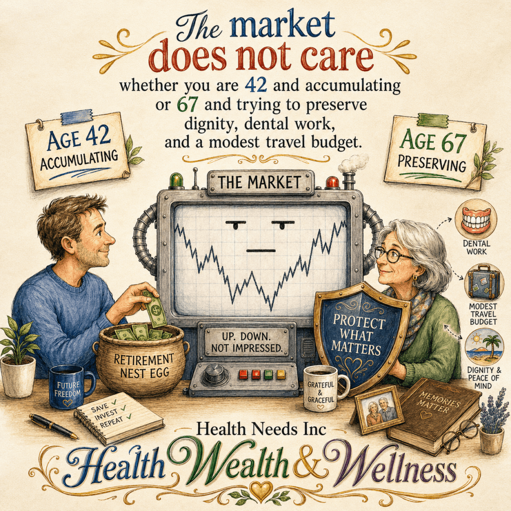 The market does not care whether you are 42 and accumulating or 67 and trying to preserve dignity, dental work, and a modest travel budget.