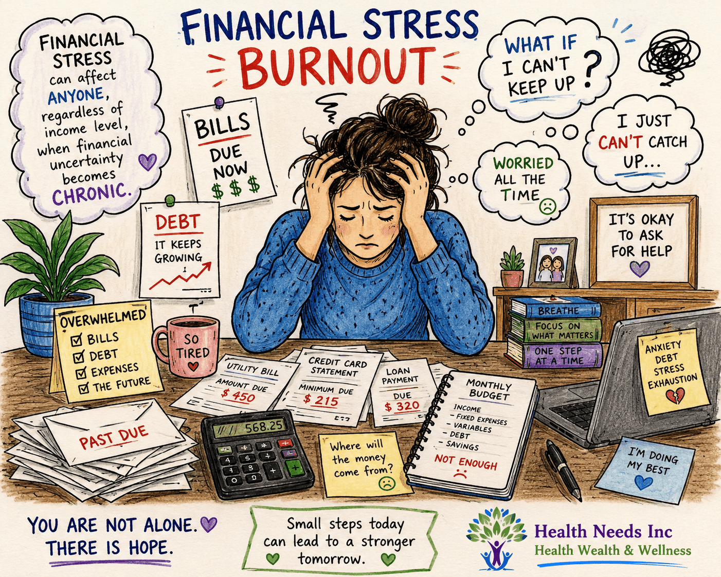Woman experiencing financial stress