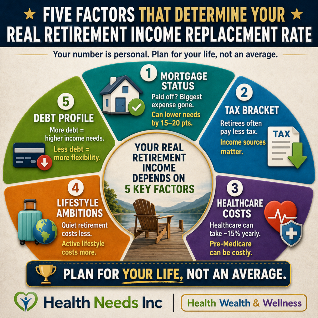 Five Factors That Determine Your Real Retirement Income Replacement Rate

If the 80% rule does not work, what does?