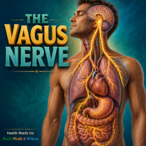 Vagus nerve pathway connecting the brainstem with the throat, heart, lungs, and digestive organs.