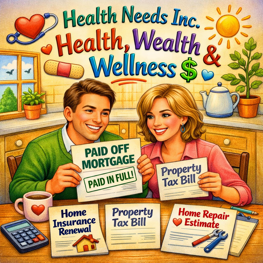 Retired couple planning for property taxes in retirement after paying off their mortgage.