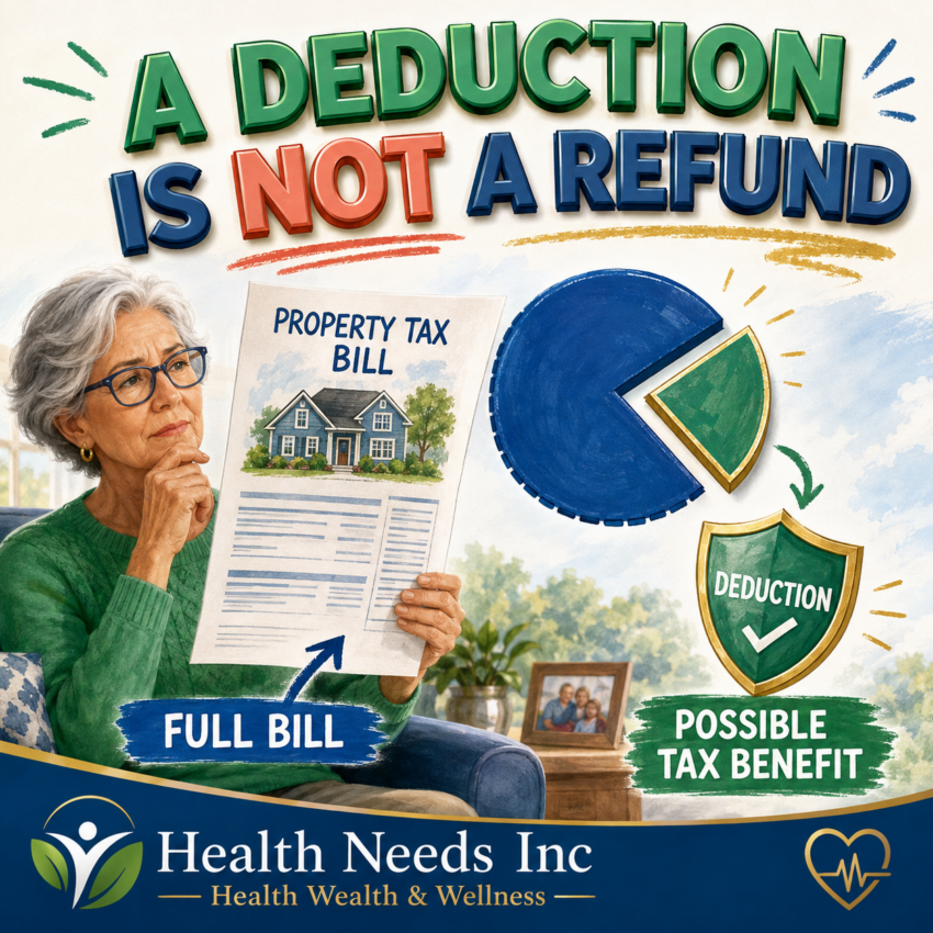 Property-tax bill compared with the limited benefit of an itemized tax deduction.