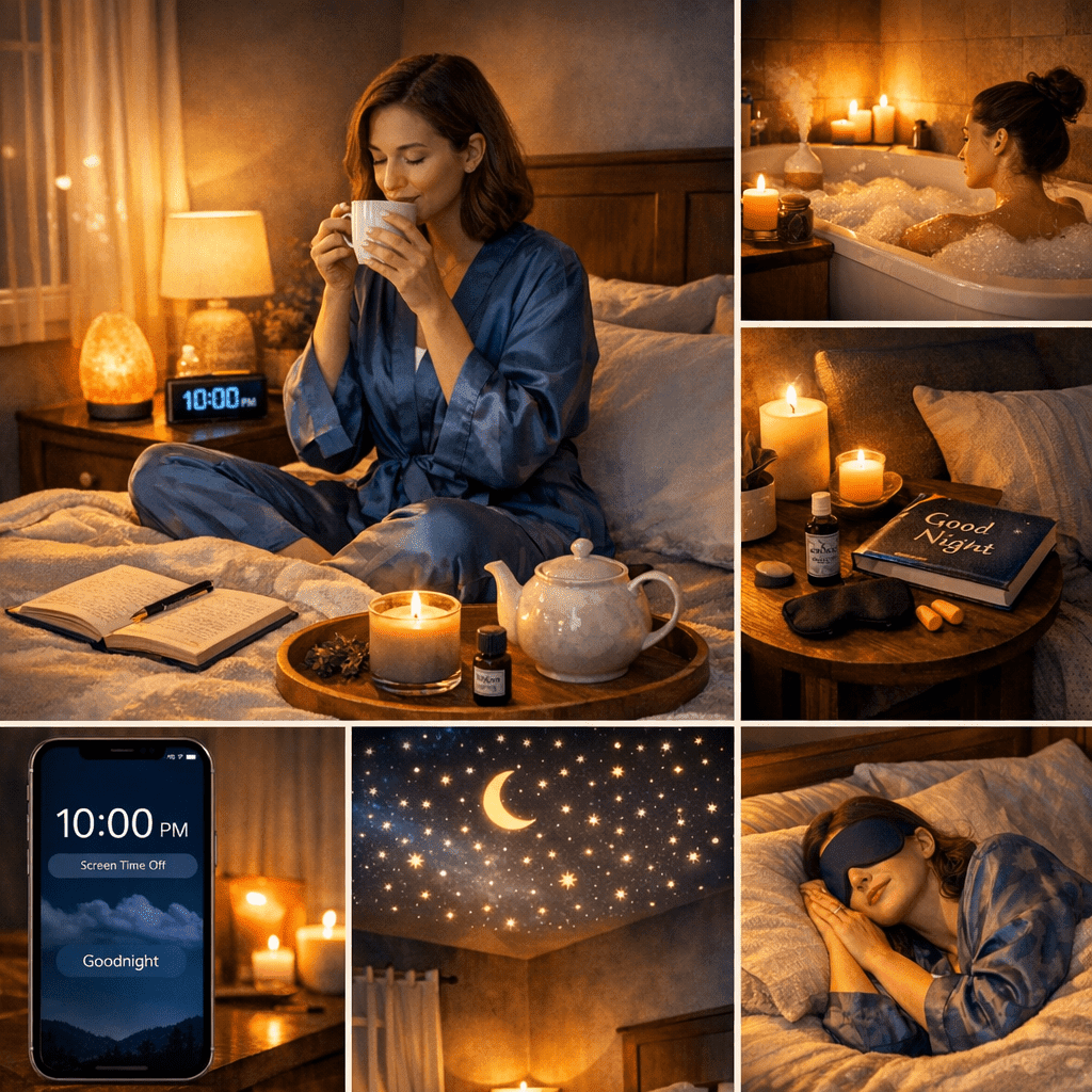 Editorial illustration accompanying the HNI sleep hygiene guide.