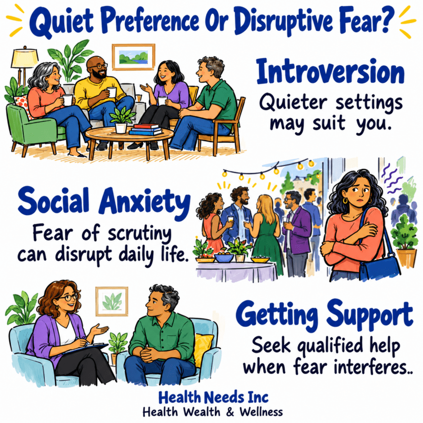 People navigating introversion, social anxiety, and getting support in everyday life.