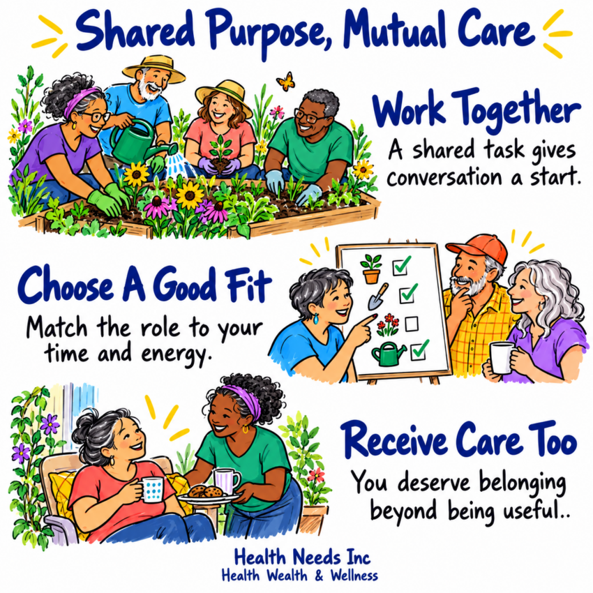 People navigating volunteering, shared purpose, and being useful in everyday life.